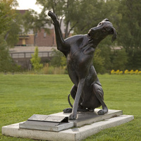 Sculptures d'animaux en bronze extérieur de prix usine Statues de chien grandeur nature de jardin pour la décoration à la maison