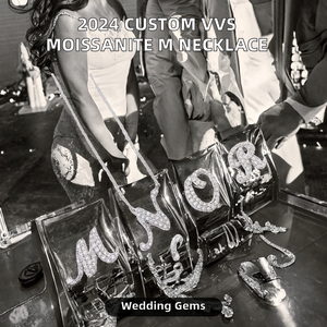 Custom Sterling Silver Vvs Moissanite Letter M Necklace Rhodium Plated GRA Certified Trendy Fine Jewelry for Women - Product Image 2