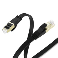 Bochara chapado en oro plano Cat8 Ethernet Rj45 Cable macho a macho multiblindado para enrutador de módem red LAN 50cm 1M 1,8 m 3m