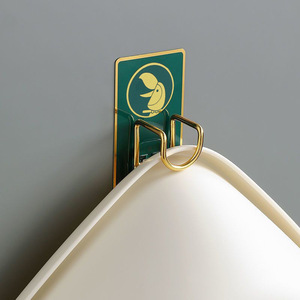 Bathroom Storage Organizer No Drill <b>Hook</b> <b>Shelf</b> Polished Finish Rectangle Wall Mount For Bathroom Storage - Product Image 4