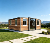 Maison conteneur extensible à double aile de 40 pieds, 73 m², 2 chambres, maison préfabriquée compacte |   Panneau sandwich isolé, assemblage 2H