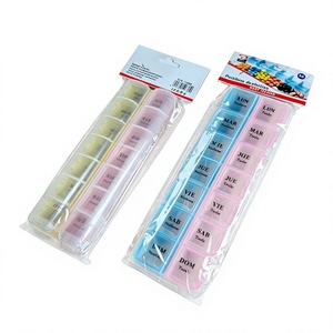 Erpsl Rechteckige Plastik-Pillendose mit 12 Fächern Täglicher Medikamenten-Organizer zur Aufbewahrung von Medikamenten - Product Image 1