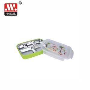 Kids Outdoor Stainless steel and Plastic Food Lunch Bento Boxes 5 compartments Lid with printing