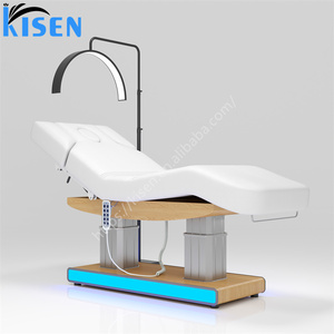 Mobilier de salon Kisen Salon de beauté médical moderne or blanc 3 4 moteur <span class=keywords><strong>massage</strong></span> électrique lit de spa prix du lit pour les cils du visage - Product Image 2