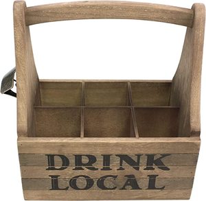 Cesta de Almacenamiento de <span class=keywords><strong>Cerveza</strong></span> de Madera para 6 Botellas con Sacacorchos de Metal Incorporado y Separador Extraíble - Product Image 2