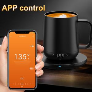 <span class=keywords><strong>Mug</strong></span> Kopi Pemanas Listrik Pintar 12oz dengan Kontrol Suhu, Terbuat dari Baja Anti Karat, untuk Meja Kantor - Product Image 4