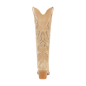 Wetkiss 2025 mùa thu mùa đông Giày Texas Cowgirl khởi động gót thấp phụ nữ đầu gối khởi động Texas phụ nữ nâu cao bồi khởi động với Rhinestone - Product Image 4