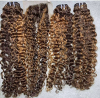 Extensions de Cheveux Humains Naturels 100% Non Traités, Bouclés en Spirale Birmanes 12A 15A, Cheveux Bruts Vietnamiens, Tissage de Beauté