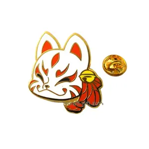 Pin Lapel Emas Keras Logam Kustom Bentuk Kucing Lucu Pin Enamel Polesan