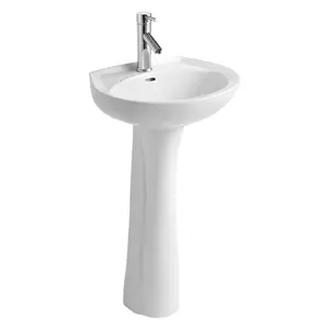 SAIRI factory supplier Africa economic twyford white ceramic bathroom sanitary ware basin with pedestal