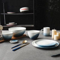 Assiette à dîner en céramique au design ombré moderne, décoration de mariage personnalisée, article cadeau, articles ménagers écologiques