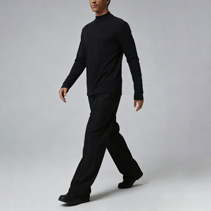 COOFANDY Maglietta a Collo Alto da Uomo, Casual, Slim Fit, Manica Lunga, Leggera, Termica, Pullover - Nero Grigio Scuro - Product Image 2