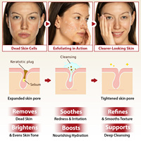 Ampoule exfoliante Ikzee Peel Shot, ampoule éclatante, sérum exfoliant doux au riz noir et blanc pour hydrater et nourrir la peau
