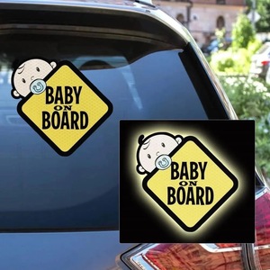 Autocollant personnalisé pour bébé dans la voiture YECAI, autocollant réfléchissant haute visibilité, imperméable, dessin animé, adapté à <span class=keywords><strong>BMW</strong></span> Audi Lexus Mazda - Product Image 4