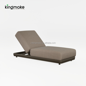 Ensemble de mobilier <span class=keywords><strong>d</strong></span>'extérieur commercial, lit de soleil pour hôtel, bord de piscine, chaise longue en aluminium haut de gamme réglable avec coussin - Product Image 4