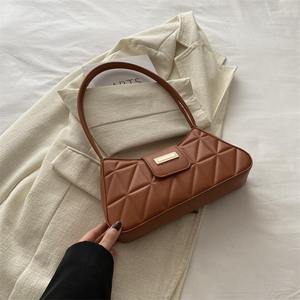 Sac fourre-tout de luxe en cuir PU pour femme, couleur unie, sac à bandoulière gaufré, sac messager pour femme, sac sous le bras, sac à main - Product Image 5