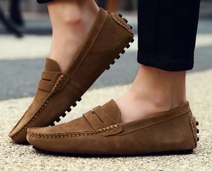 <span class=keywords><strong>Mocasines</strong></span> para caminar de oficina para <span class=keywords><strong>hombre</strong></span>, cabeza de gamuza de 10 colores, ligeros, transpirables, cómodos, acolchados, Oxford, planos, informales, tendencia de Beanshoe - Product Image 1