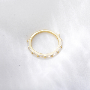 High Quality Jewelry Wholesale S925 Sterling <strong>Silver</strong> Rose Gold Plated <strong>Emerald</strong> Cubic Zirconia Eternity Band <strong>Rings</strong> for Women - Product Image 4