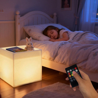 Cubo Sensoriale LED a Doppio Controllo con Vassoio, Telecomando Touch, Cambio Colore RGB, Ricaricabile, in Plastica ABS, Certificato CPC, per Bambini 5-7 Anni