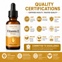 Gouttes liquides de vitamine E éclaircissantes pour la peau, marque privée, complexe énergétique E, vitamines pour adultes, dosage oral