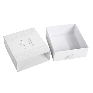 Custom Printed Logo <b>White</b> Jewelry Drawer <b>Box</b> with Ribbon Cardboard Paper Gift Packaging - Product Image 6