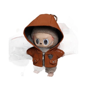 Blouson de moto à capuche Labubu pour garçons, automne-hiver, coupe-vent, en peluche - Product Image 5