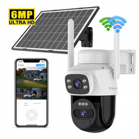Caméra solaire Vstarcam CB622DR 6MP avec zoom numérique 5x, double objectif, étanche IP66, double WiFi, vision nocturne, microphone intégré, carte SD
