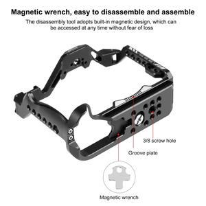 Estabilizador de mano de vídeo, jaula de Metal para cámara <span class=keywords><strong>Canon</strong></span> <span class=keywords><strong>EOS</strong></span> <span class=keywords><strong>R10</strong></span>, aparejo de jaula - Product Image 5