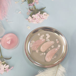 Tùy chỉnh Mini Rose Quartz pha lê mặt ngọc trang điểm muỗng kem thìa ứng dụng cho khuôn mặt loại mặt massager - Product Image 5