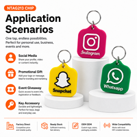 Etiquetas NFC de Silicona Personalizadas Ntag213 215 216 con Logotipo Impreso, Llaveros RFID