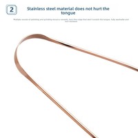 Grattoir à langue en cuivre pur en forme de U, nettoyeur de langue rafraîchissant l'haleine, brosse à langue pour soins bucco-dentaires, outil apaisant pour la langue, éliminateur de gerçures linguales