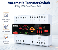 MONKO ATS 4-Arah Satu Fasa L&N Double Cut-off dengan Isolasi Netral Penuh 100A 220V