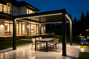 Pérgola de Aluminio con Persianas Retráctiles Motorizadas RKOVE, Impermeable, para Patio Exterior - Product Image 4