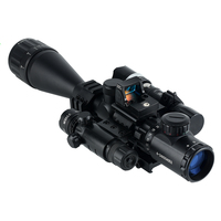 Lunette de chasse SYQT 6-24x50 AOEG avec télémètre, combo viseur holographique 4 réticules, point rouge, laser vert