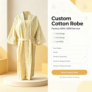 Ensemble de peignoir <span class=keywords><strong>kimono</strong></span> brodé floral jaune, col en V, manches longues ou courtes, ceinture, en coton, longue robe de nuit pour femme - Product Image 4
