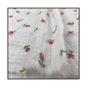 Tissu plissé en crêpe personnalisé à motif cœur 30*24, <span class=keywords><strong>gaze</strong></span> <span class=keywords><strong>de</strong></span> <span class=keywords><strong>coton</strong></span> froissée 120 g/m² pour chemises et oreillers - Impression pigmentée - Pour garçons et filles - Product Image 1