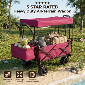 <span class=keywords><strong>Chariot</strong></span> <span class=keywords><strong>de</strong></span> camping pliable robuste avec auvent et roues tout-terrain, <span class=keywords><strong>chariot</strong></span> <span class=keywords><strong>de</strong></span> pique-nique portable pour extérieur, <span class=keywords><strong>chariot</strong></span> <span class=keywords><strong>de</strong></span> <span class=keywords><strong>jardin</strong></span> - Product Image 1