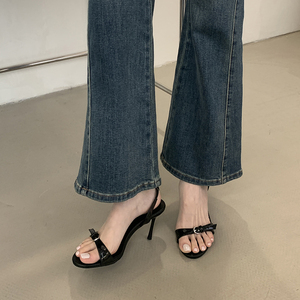 Hot Bán Mùa Hè Thiết Kế Giày Phụ Nữ Cao Gót Dây Đeo Mắt Cá Chân Mở <span class=keywords><strong>Toe</strong></span> Stiletto Dép Bên Gót Giày - Product Image 2