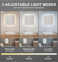NewThingLine Moderner Beschlagfreier Großer LED IP44 Badezimmerspiegel mit Touch-Schalter |   Rahmenloser Wandspiegel für den Waschtisch
