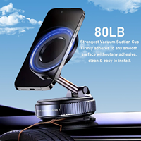 Support Téléphone Magnétique Ventouse, Support de Voiture Magnétique Réglable à 360°, Support Téléphone Portable Pliable à Ventouse
