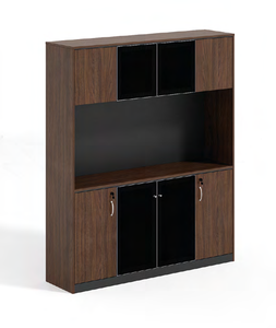 طاولة مؤتمرات تنفيذية حديثة بأرجل من الفولاذ المقاوم للصدأ ولوح معدني وخشب البلوط الذهبي، أثاث مكتبي تجاري للمنزل والفندق - Product Image 3