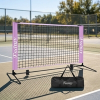 Filet de pickleball portable avec balles de pickleball et sac de transport, installation facile pour salle de sport intérieure, terrain extérieur, jardin, rue