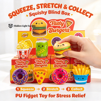 Mainan Squishy PU Mini Bentuk Makanan Donat Hamburger Kentang Goreng, Squishies Slow Rebound, Mainan Promosi Blind Bag untuk Anak-Anak