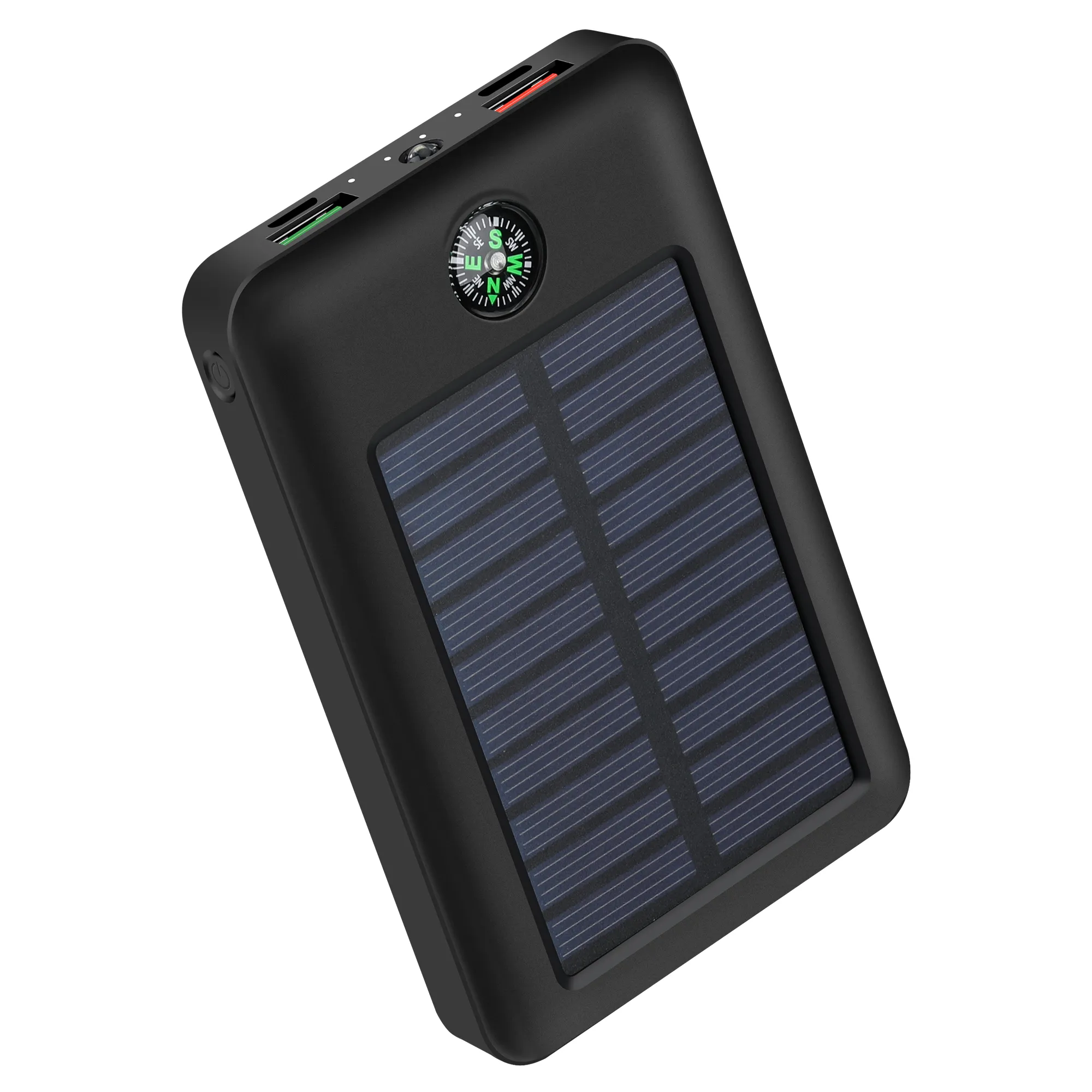 Banco de energía solar portátil 20000mAh resistente al agua con linterna LED para acampar con soporte banco de energía solar teléfono móvil