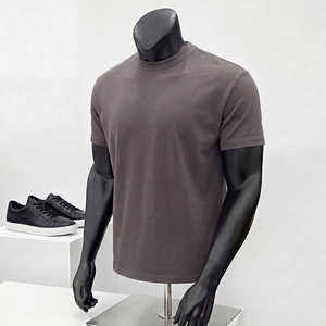 T-shirt en coton pour homme, manches courtes, col rond, uni, décontracté, sport, logo personnalisé - Product Image 6