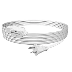 12FT Cord Indoor Extension Cord, 16/2 AWG 3 Outlets Indoor Outdoor Extension Cord with Waterproof Cover, SPT Wire 3 Hole Plug