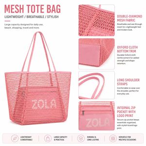 OEM ODM Mesh <b>Beach</b> Tote <b>Bag</b> Custom Color <b>Large</b> Capacity Lightweight Shopping Shoulder <b>Bag</b> for Pool Travel and Promotion - Product Image 4