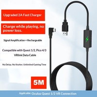 Câble VR Link de 5 mètres pour Meta Quest 2/3 Pico 4/3, câble de transfert de données à charge rapide 2A avec amplificateur de signal, câble de jeu VR PC