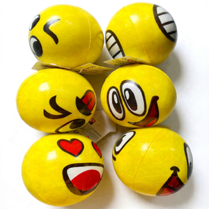 ERPS.L. Palline Emoji in PU da 10CM, Gialle, Confezione da 6, per Bambini 2-4 Anni, Unisex, per Giochi all'Aperto - Product Image 1