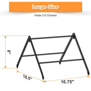 Soporte para gallinas de metal resistente, ajustable, para uso en gallineros de jardín, de acero al carbono negro. - Product Image 4